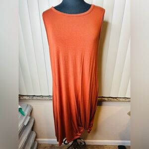 Philosophy Sleeveless Front Knot Midi Rust Dress Size Large